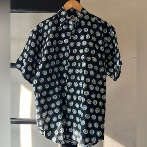 Rad 90’s Linen Cotton Abstract Print Button Up